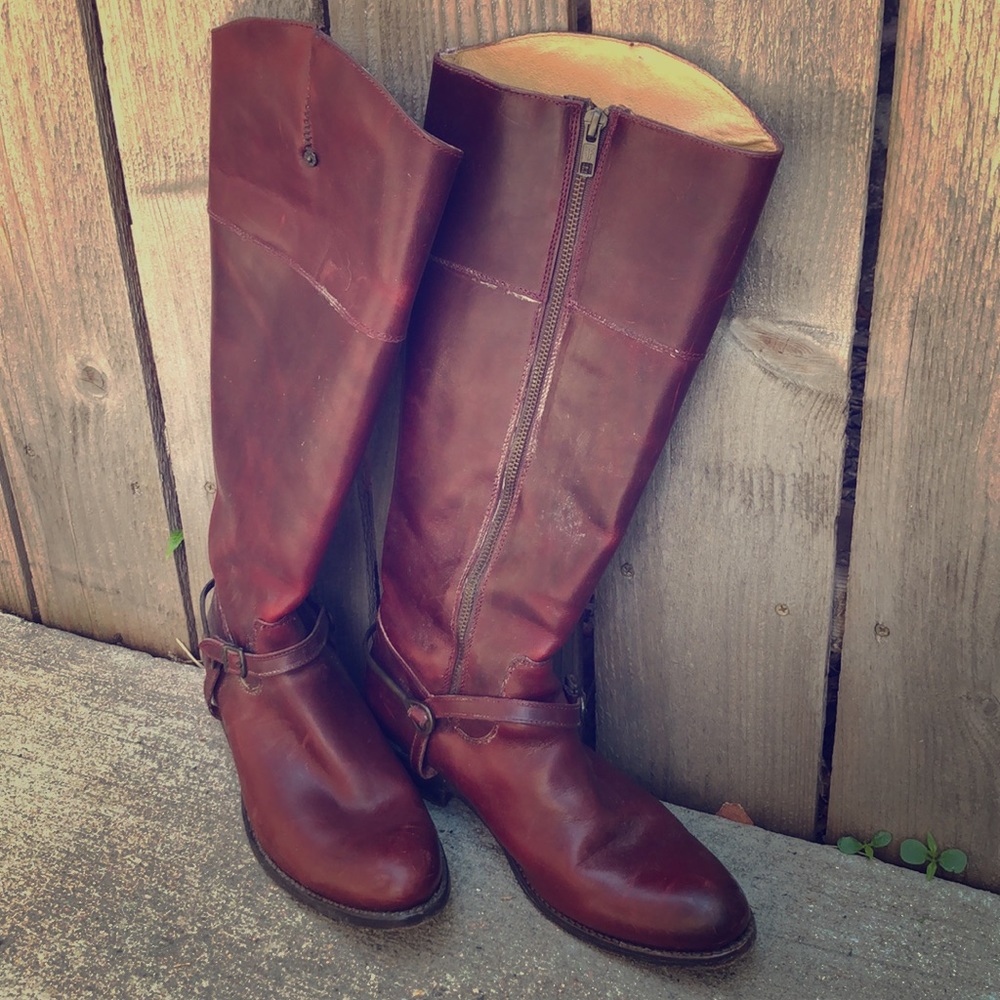 Vintage red Frye boots broken ankle detail 7.5/8